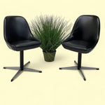 Load image into Gallery viewer, Black Vinyl Swivel Chairs
