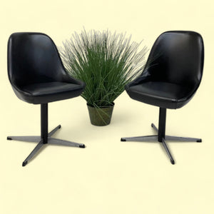 Black Vinyl Swivel Chairs