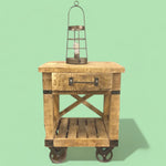 Load image into Gallery viewer, Industrial Style Trolley Bedside Table
