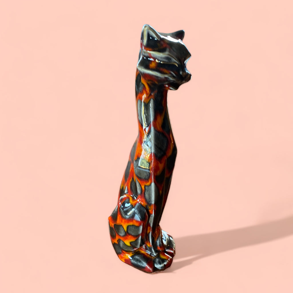 Anita Harris Art Pottery Hot Coals Cubism Cat