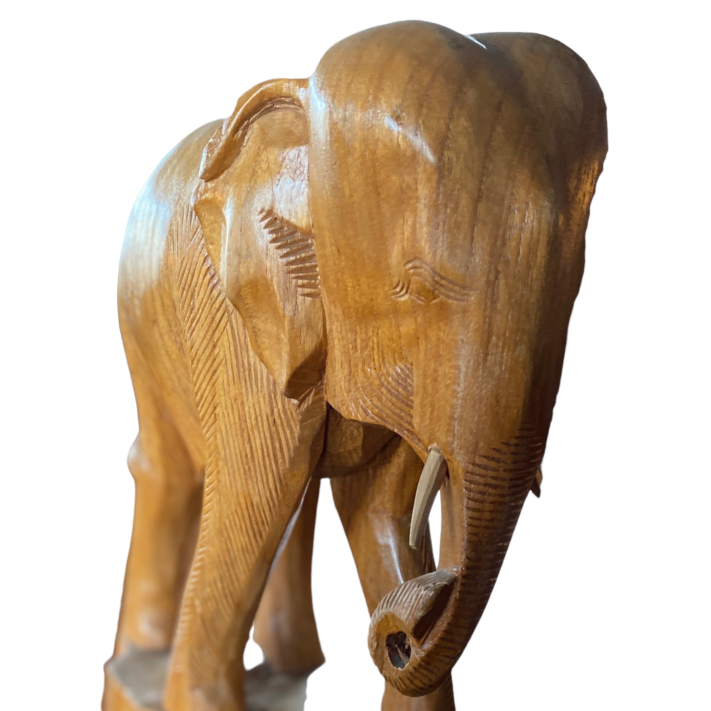 Tusks Of Elephant Sculpture Teak