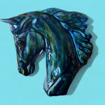 Load image into Gallery viewer, Anita Harris Art Pottery Model Horses Head Verdigris
