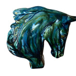 Load image into Gallery viewer, Side Of Anita Harris Art Pottery Model Horses Head Verdigris
