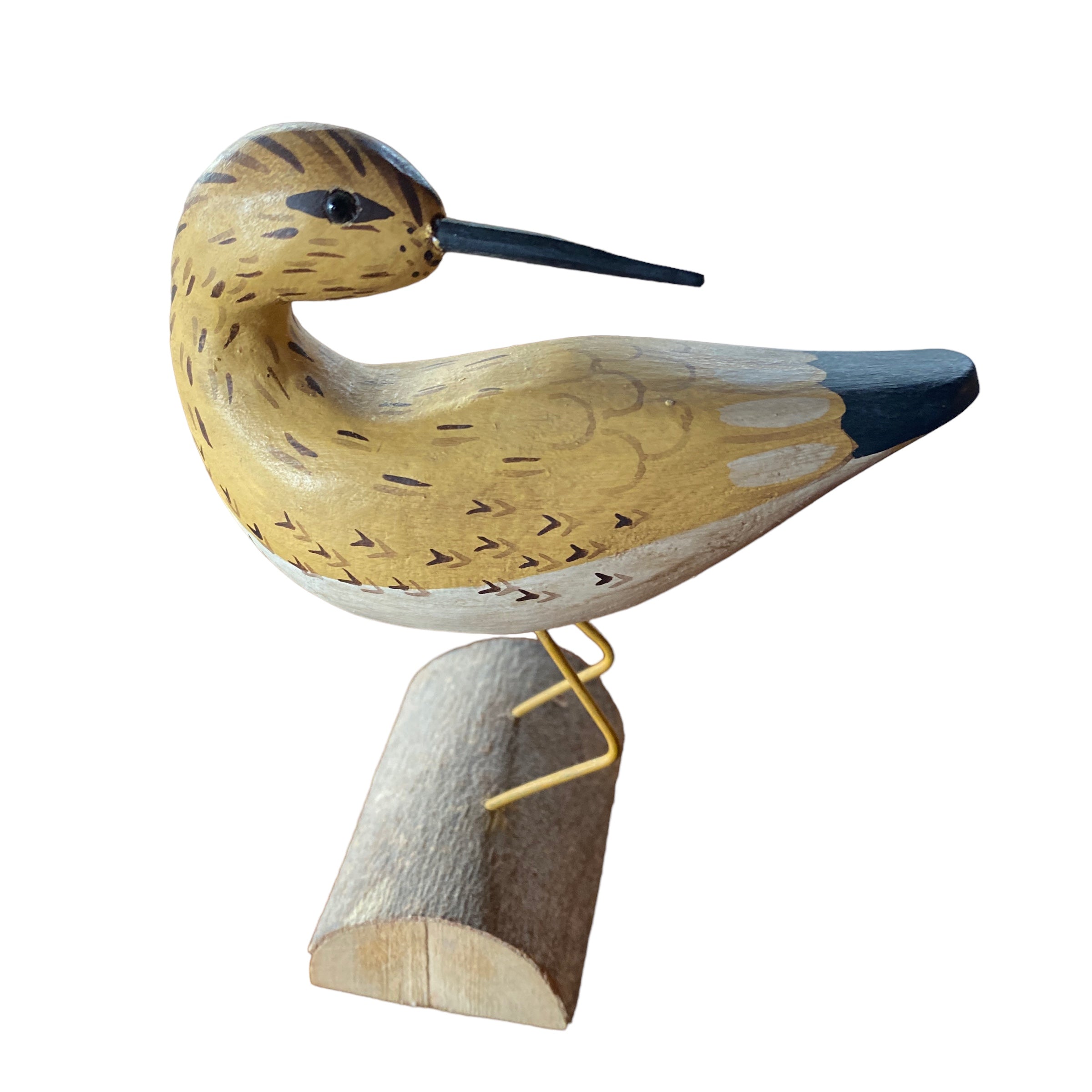 Perch Of Hand Carved & Hand Painted Shore Bird
