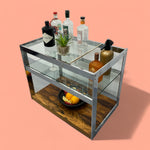 Load image into Gallery viewer, Merrow Associates Rosewood Chrome Drinks Trolley
