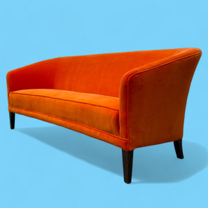 Danish Velvet Sofa Orange