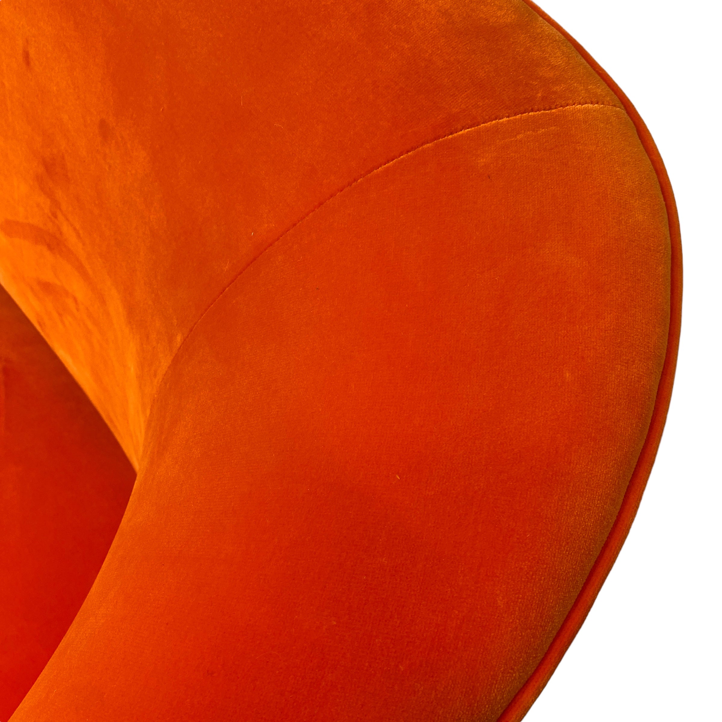 Arm Of Danish Velvet Sofa Orange