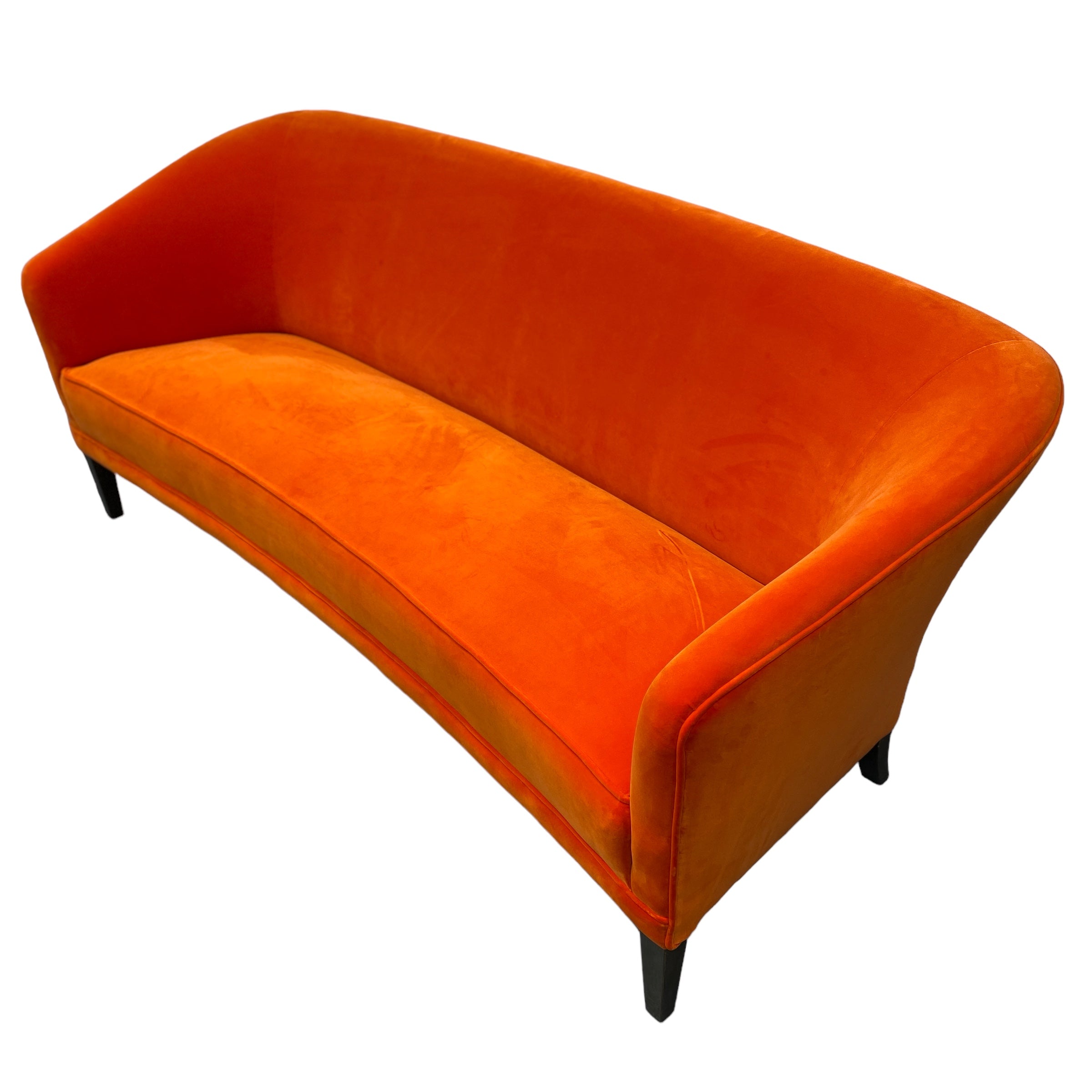 Seat Of Danish Velvet Sofa Orange