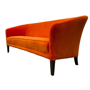 Danish Velvet Sofa Orange