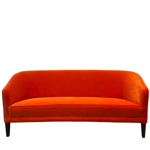 Front Of Danish Velvet Sofa Orange