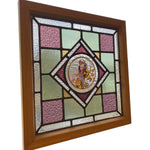 Load image into Gallery viewer, Pitch Pine Frame Victorian English Leaded Stained Glass Birds Flowers

