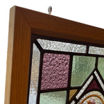 Load image into Gallery viewer, Oak Frame Victorian English Leaded Stained Glass Birds Flowers

