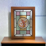 Load image into Gallery viewer, On A shelf Victorian English Leaded Stained Glass Birds Flowers #2
