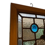 Load image into Gallery viewer, Oak Frame Hook Victorian English Leaded Stained Glass Floral #3
