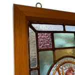 Load image into Gallery viewer, Oak Frame Victorian English Leaded Stained Glass Birds Flowers #4
