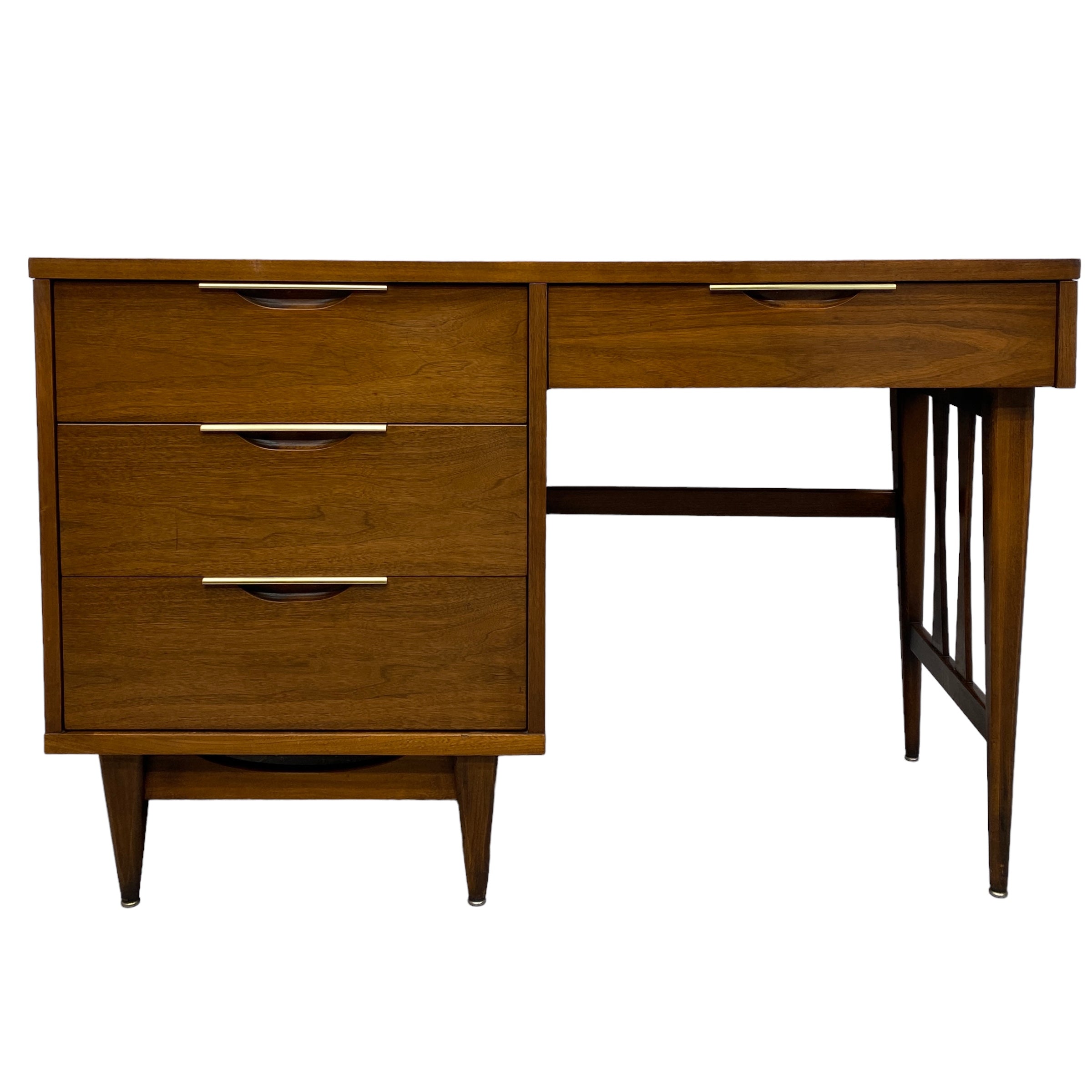 Midcentury Desk Walnut Front Of 