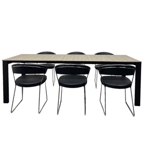 Italian Calligaris Duca Ceramic Table And Calligaris Dining Chairs