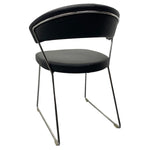Load image into Gallery viewer, Steel Legs Calligaris New York Dining Chairs Black Leather

