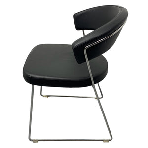Black Calligaris New York Dining Chairs Black Leather Leather 