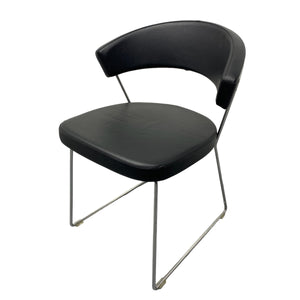 Calligaris New York Dining Chairs Black Leather