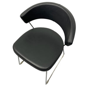 Black Calligaris New York Dining Chairs Black Leather