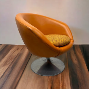 Side Of Midcentury Overman Lounge Chair Orange