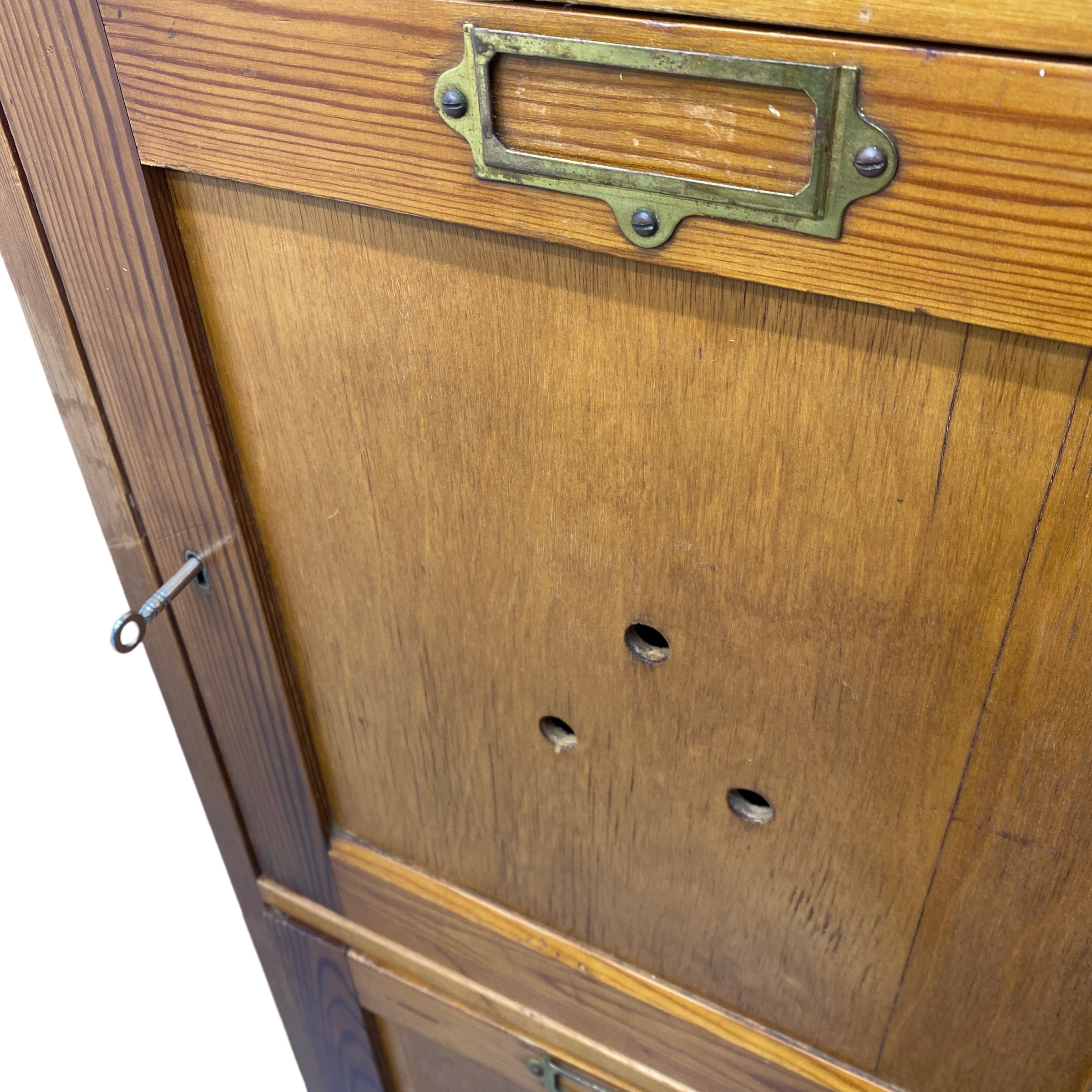 Lock Antique Pine English School Cupboard Locker 1940