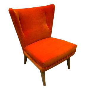 Seat Of Cocktail Chair Midcentury Orange Velvet