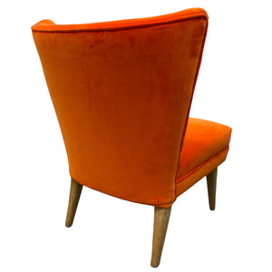 Back Of Cocktail Chair Midcentury Orange Velvet