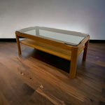 Load image into Gallery viewer, Room Set Vintage Myer Teak &amp; Smoked Glass Coffee Table
