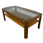 Load image into Gallery viewer, Vintage Myer Teak &amp; Smoked Glass Coffee Table Teak
