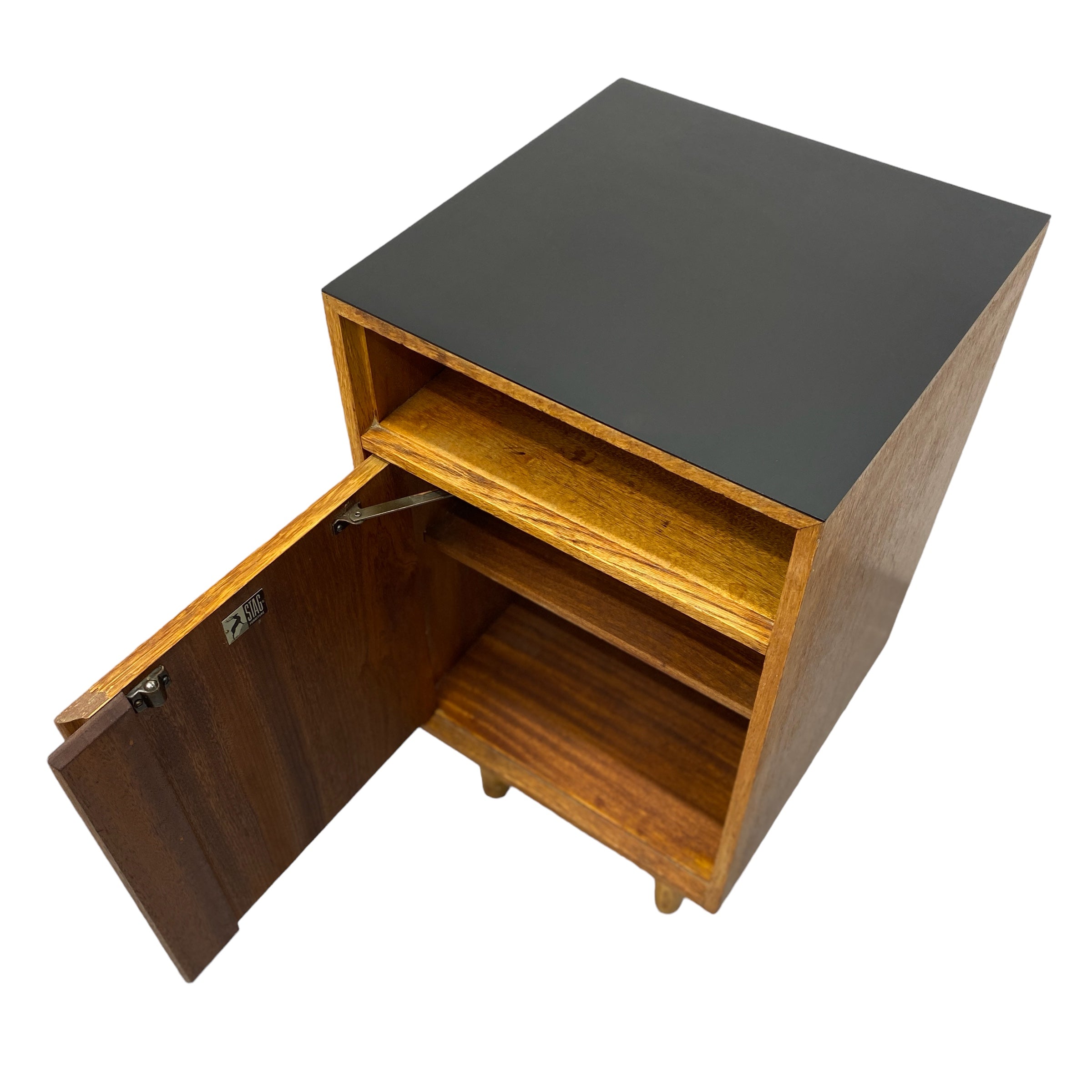 Black Laminate Midcentury Night Stand By Stag