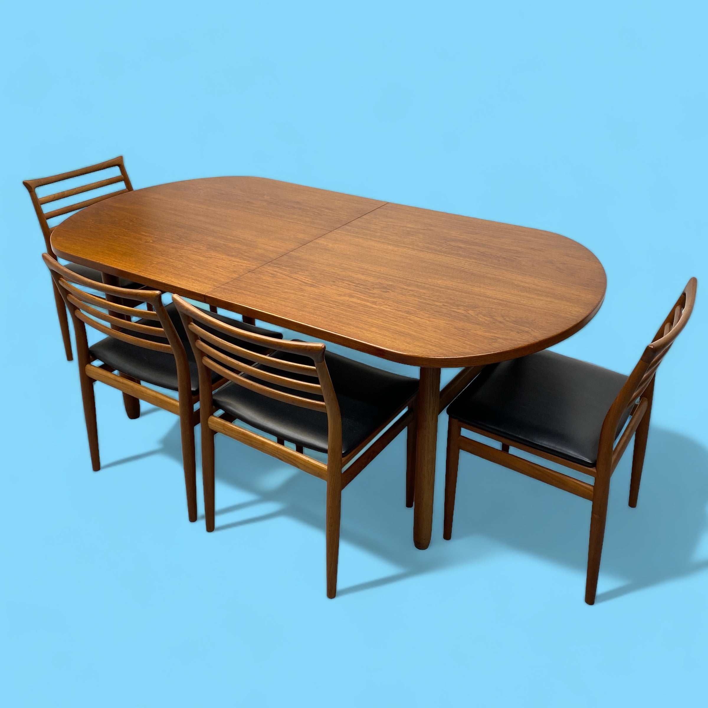 Danish Dining Table Midcentury Extendable Oval