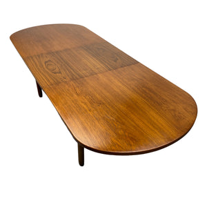 Extended Danish Dining Table Midcentury Extendable Oval