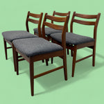 Load image into Gallery viewer, Midcentury Portwood Dining Chairs Grey Wool
