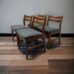 Load image into Gallery viewer, Room Set Midcentury Portwood Dining Chairs Grey Wool
