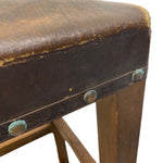 Load image into Gallery viewer, Leather And Studs Vintage School Stool Brown Leather
