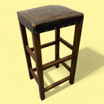 Load image into Gallery viewer, Vintage School Stool Brown Leather
