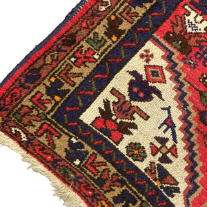 Blue Red Cream Rug