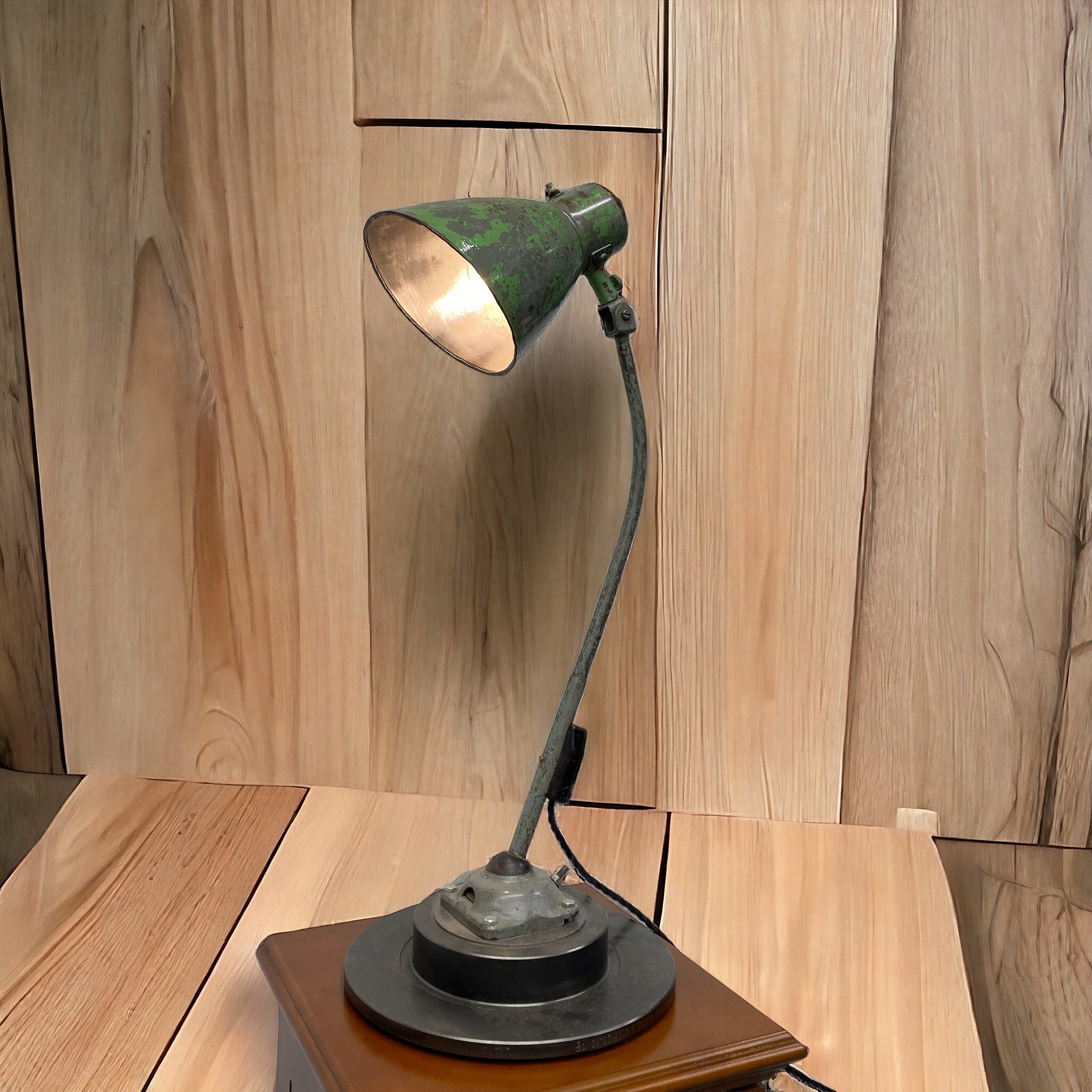 Room Set Green Industrial Lamp