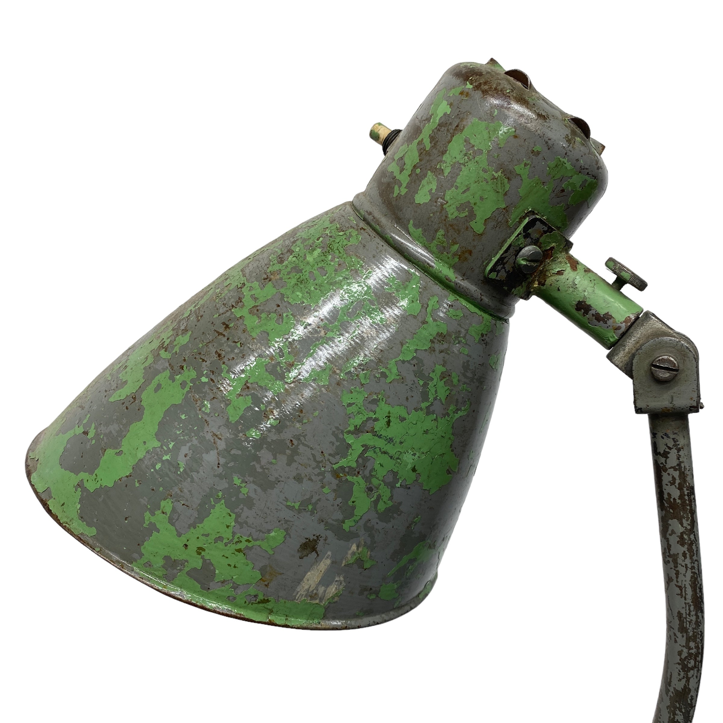 Angled Green Industrial Lamp