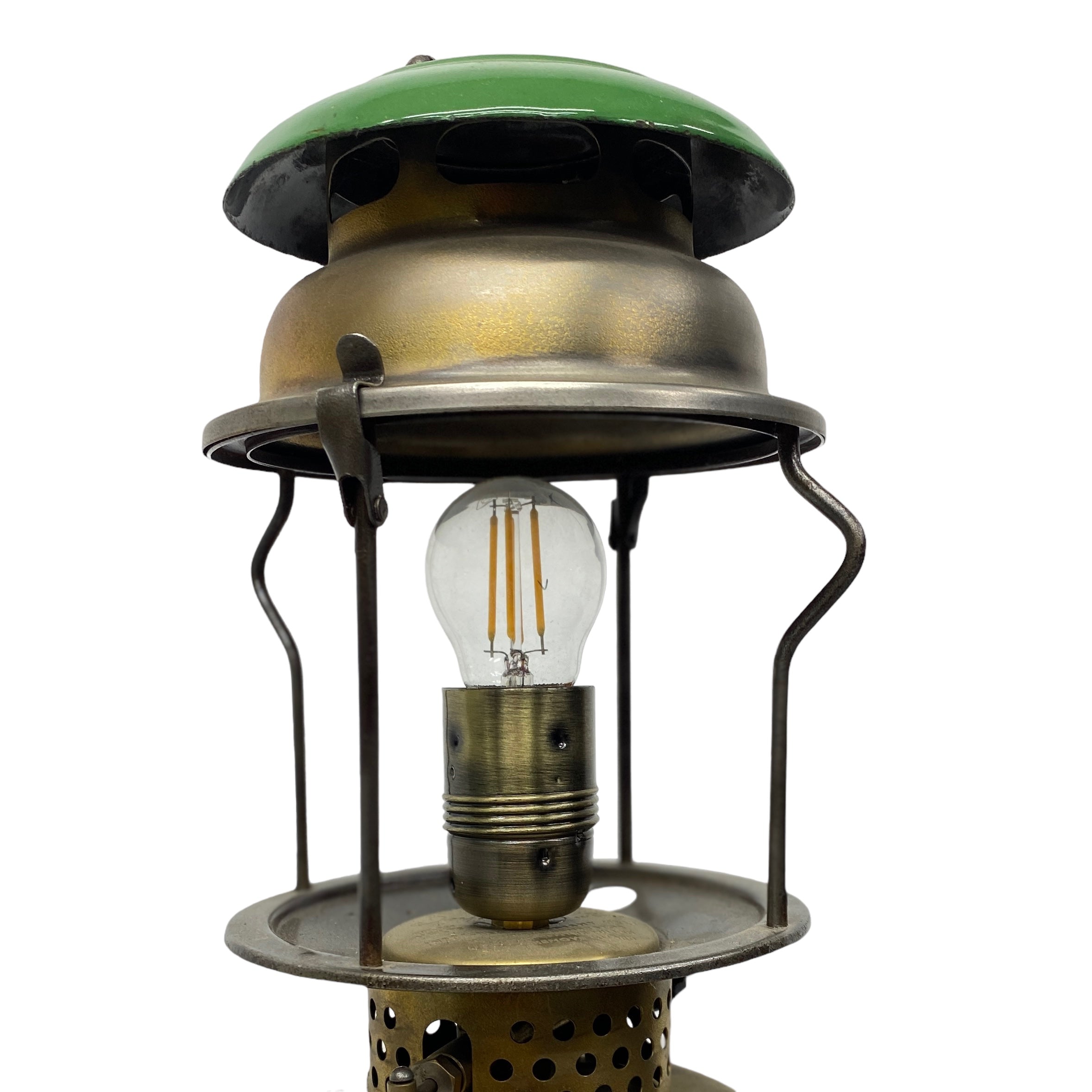 Green Enamel Vintage Veritas Paraffin Converted Lamp Pifco