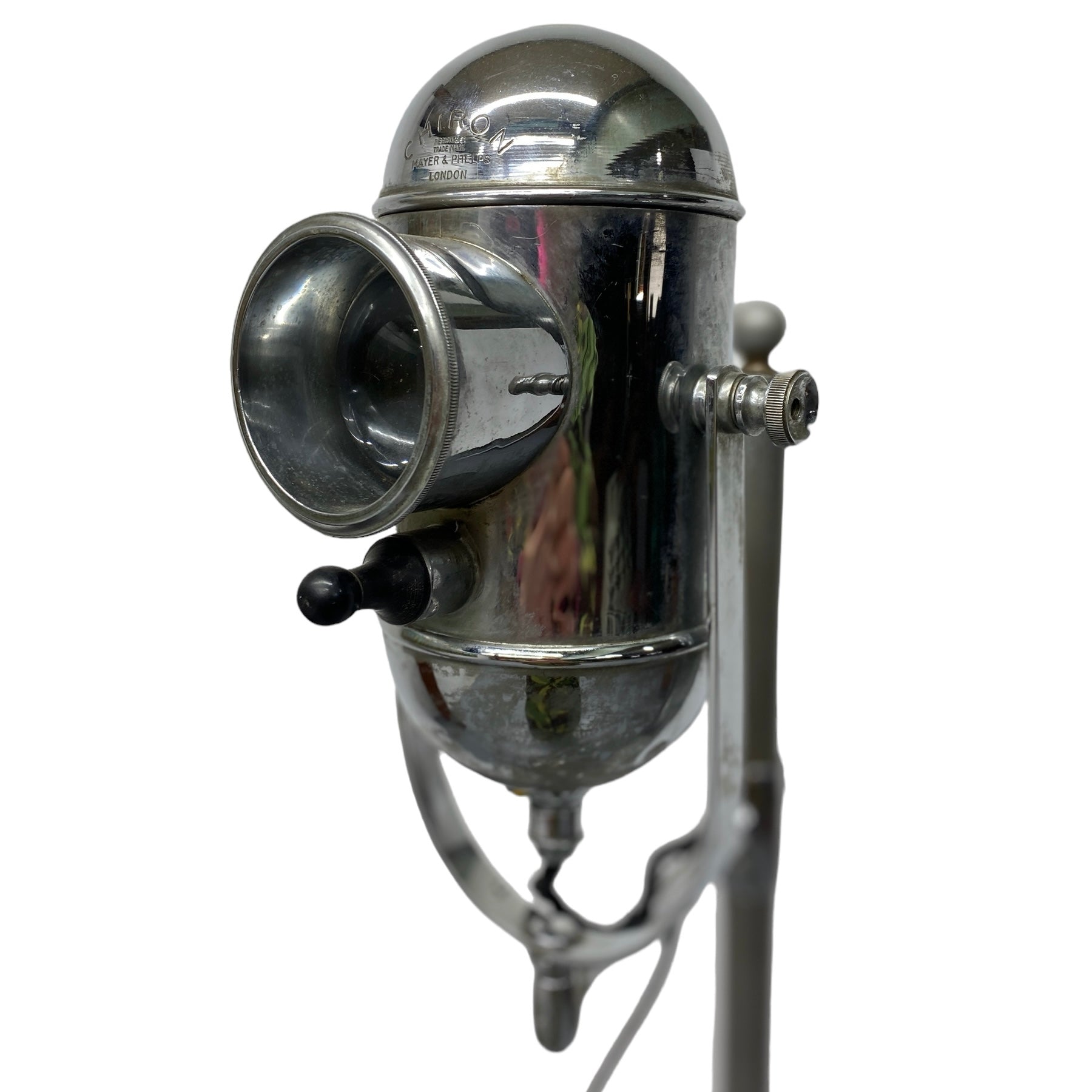 Side Chromed Steel 1940s Medical Lamp Floor Standing