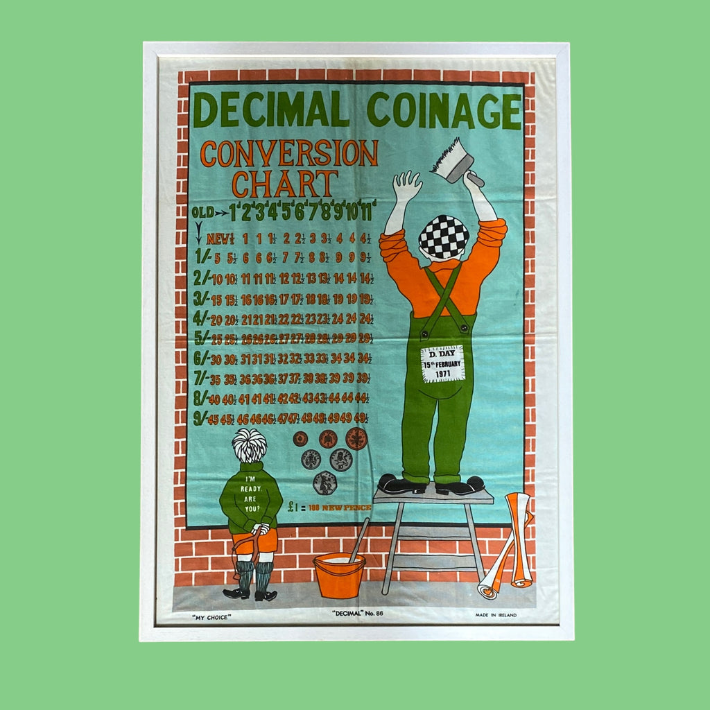 Retro Decimal Coinage Conversion Chart Framed