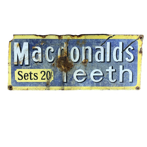 Yellow Border Vintage Enamel Signage Macdonalds Teeth Sets 20