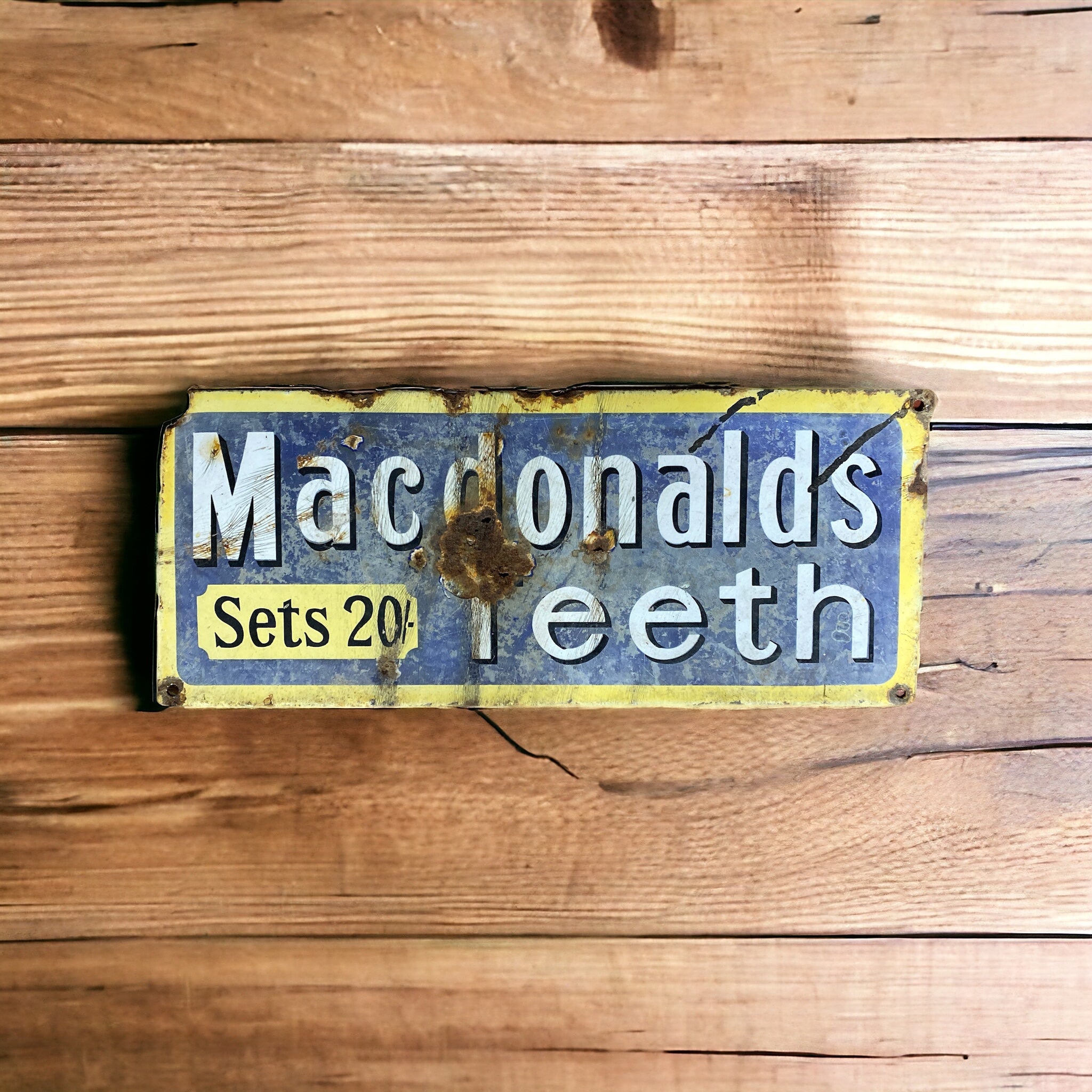 Wall Hung Vintage Enamel Signage Macdonalds Teeth Sets 20