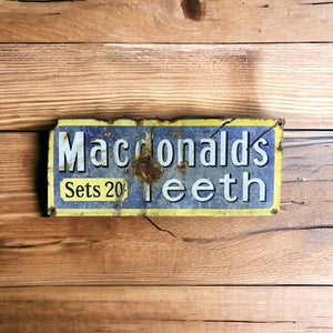 Wall Hung Vintage Enamel Signage Macdonalds Teeth Sets 20