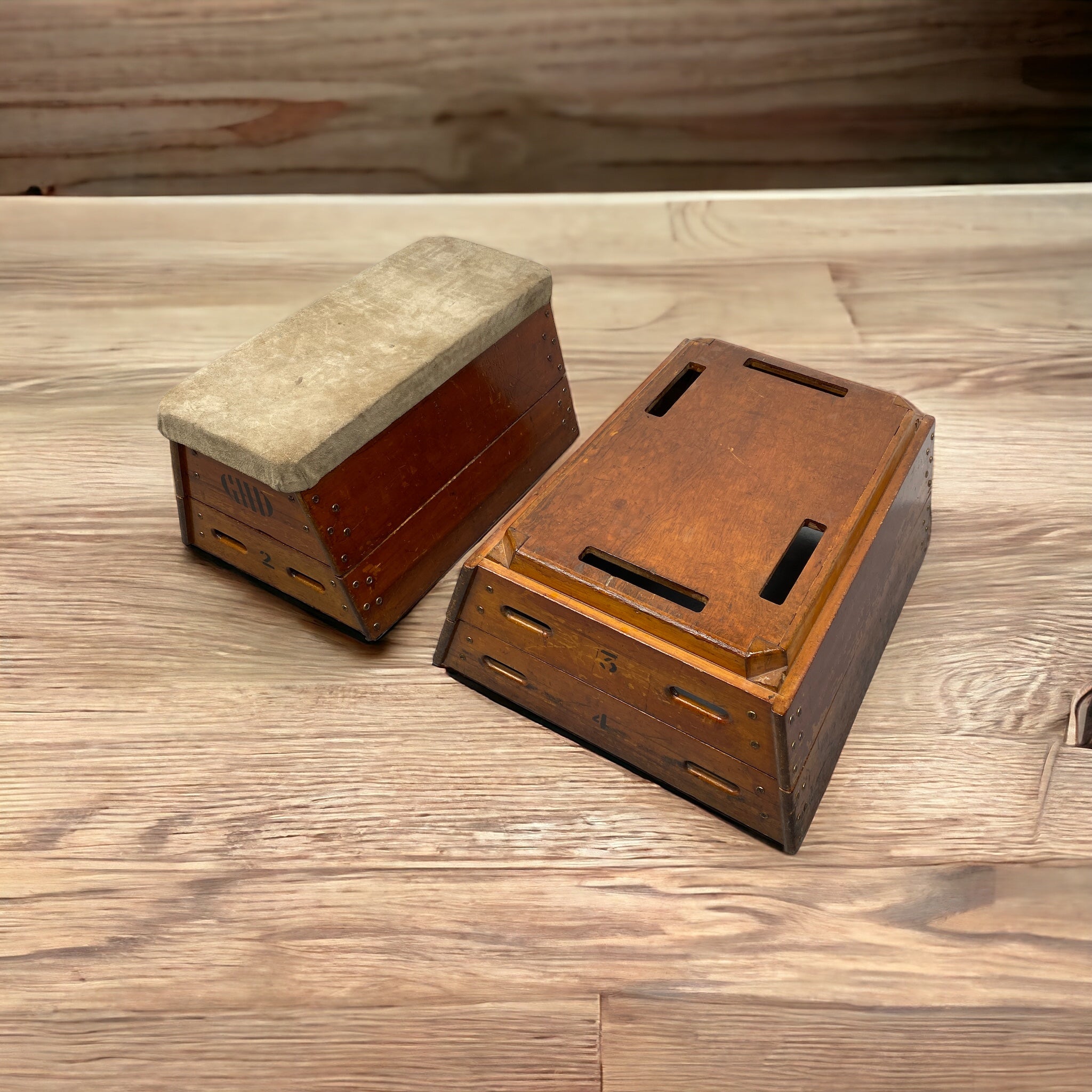 Midcentury Box Vault Beech Suede