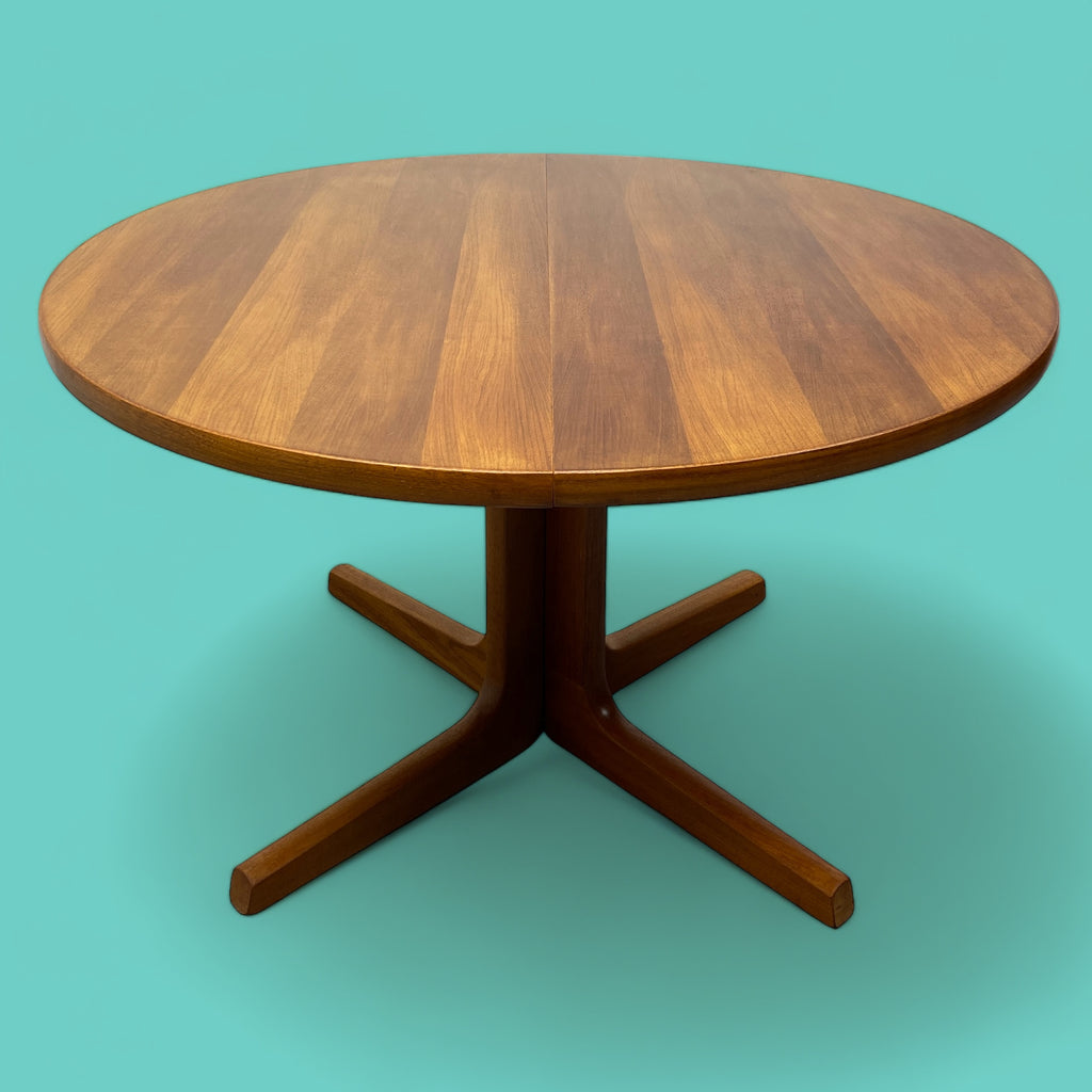 Danish Dining Table Extendable Circular Oval 70s