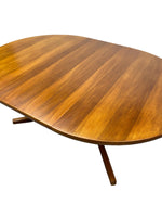 Load image into Gallery viewer, teak top Danish Dining Table Extendable Circular Oval 70s
